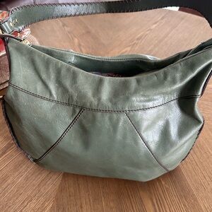 HOBO Olive Green Leather Hobo Bag